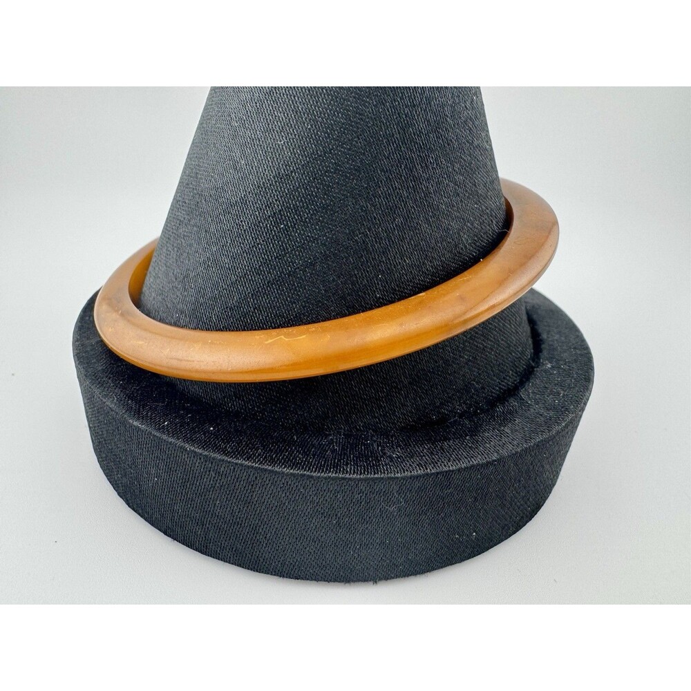 Vintage Bakelite Butterscotch Bangle Bracelet 1/4” Tested Stackable